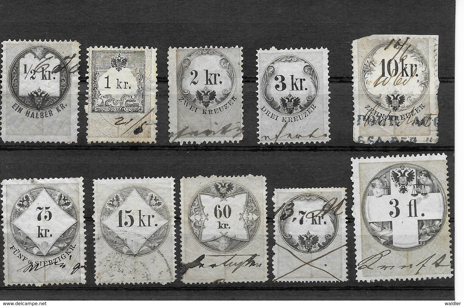 LOT ÖSTERREICH - STEMPELMARKEN  MONARCHIE  VERSCHIEDENE JAHRE UND ERHALTUNG - Revenue Stamps