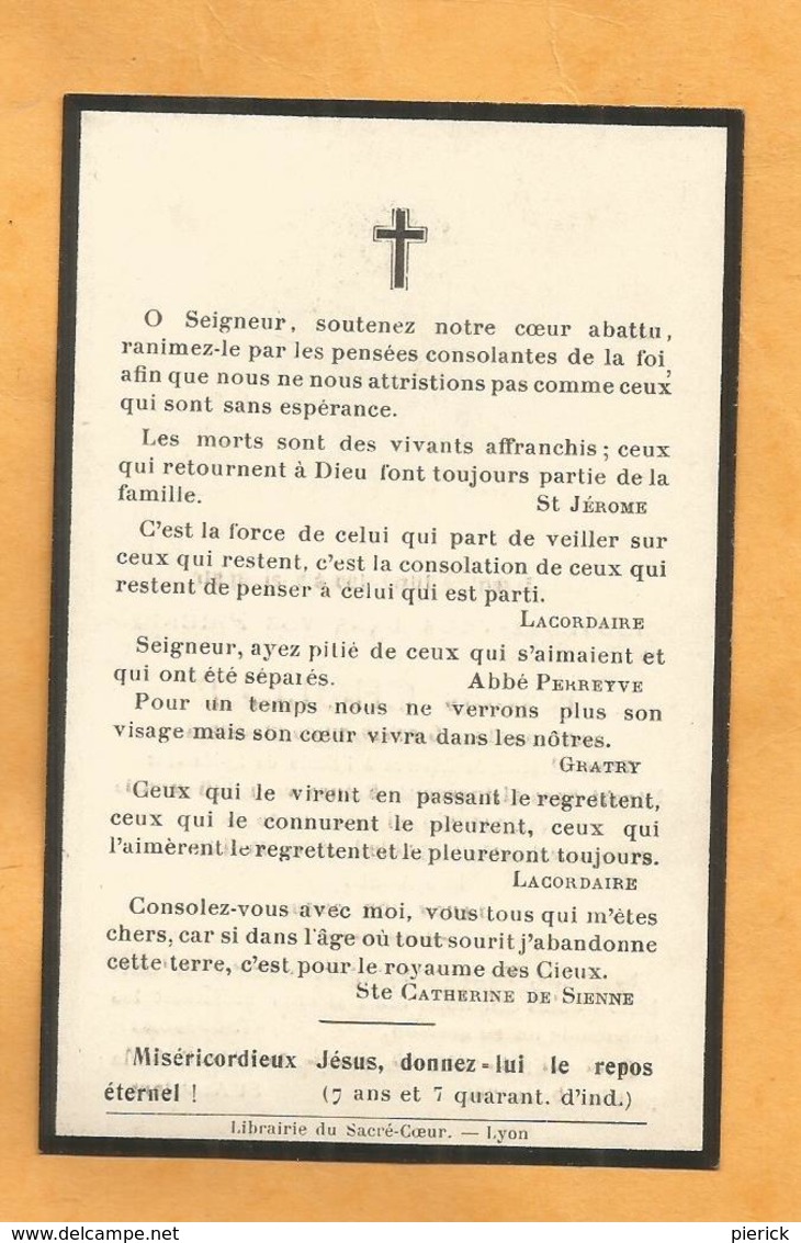 IMAGE GENEALOGIE FAIRE PART DECES  FRANCOISE GORDIENNE LAMAJORIE DE SOURSAC 1913 - Décès