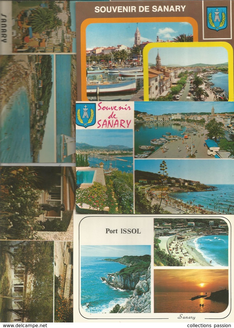 Cp , 83 , SANARY SUR MER , VAR ,  LOT DE 5 CARTES POSTALES - 5 - 99 Cartes