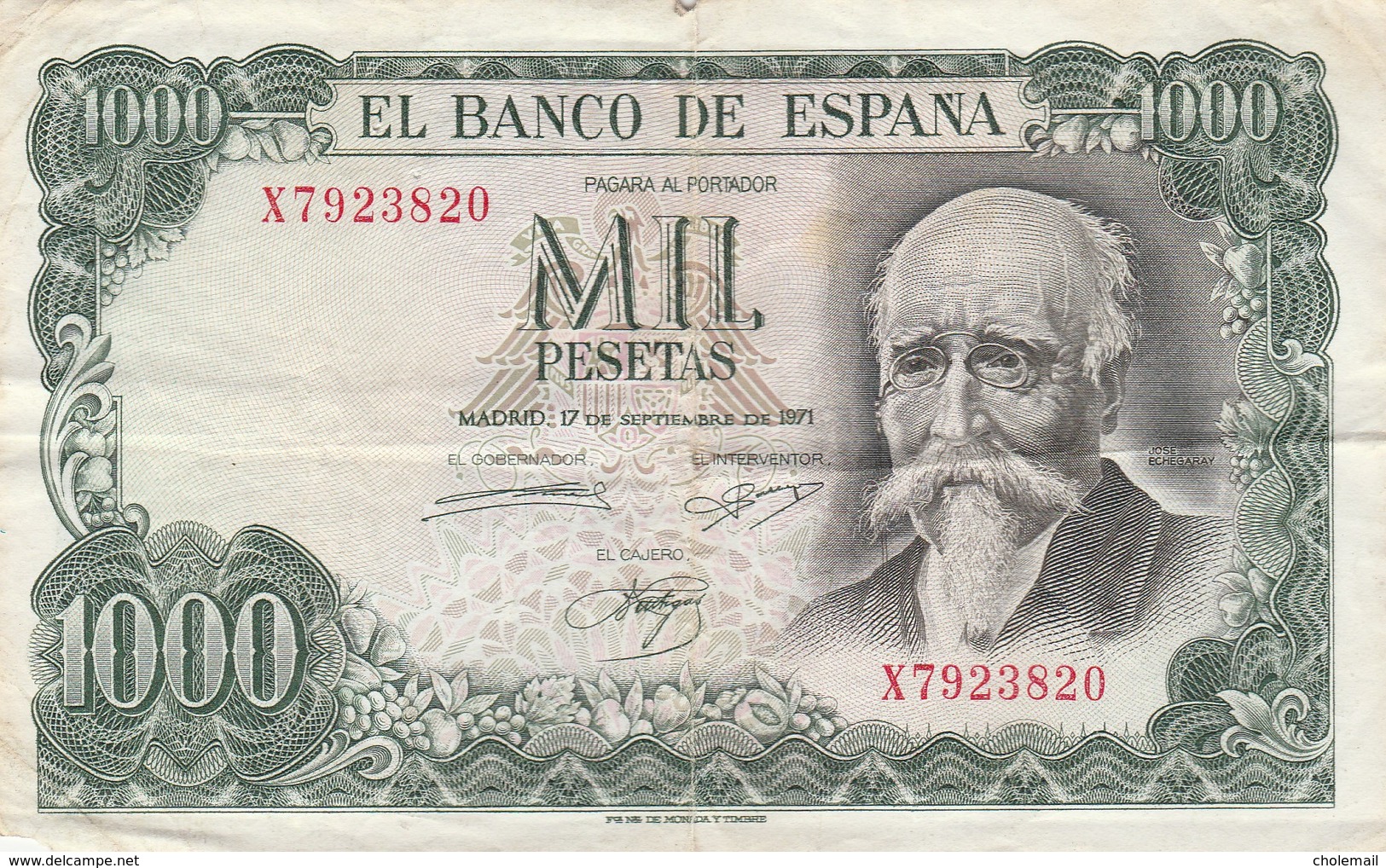 ESPAGNE - 1000 Pesetas - 17/09/1971 - El Banco De Espana - 1000 Pesetas