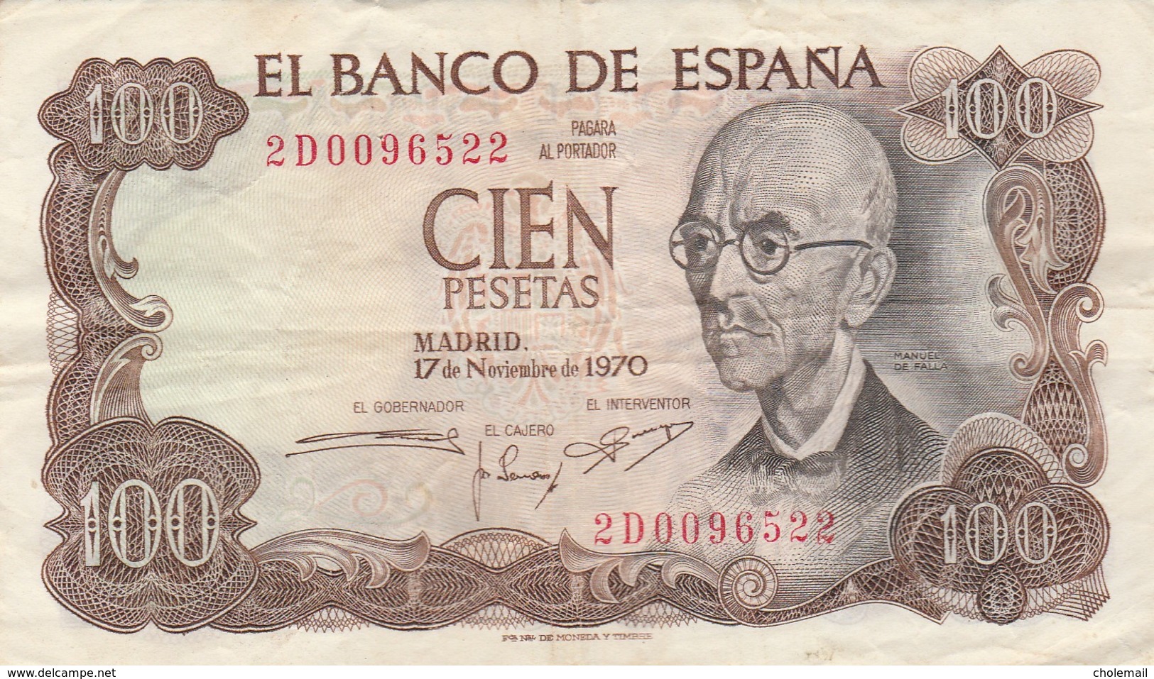 ESPAGNE - 100 Pesetas - 17/11/1970 - El Banco De Espana - 100 Pesetas