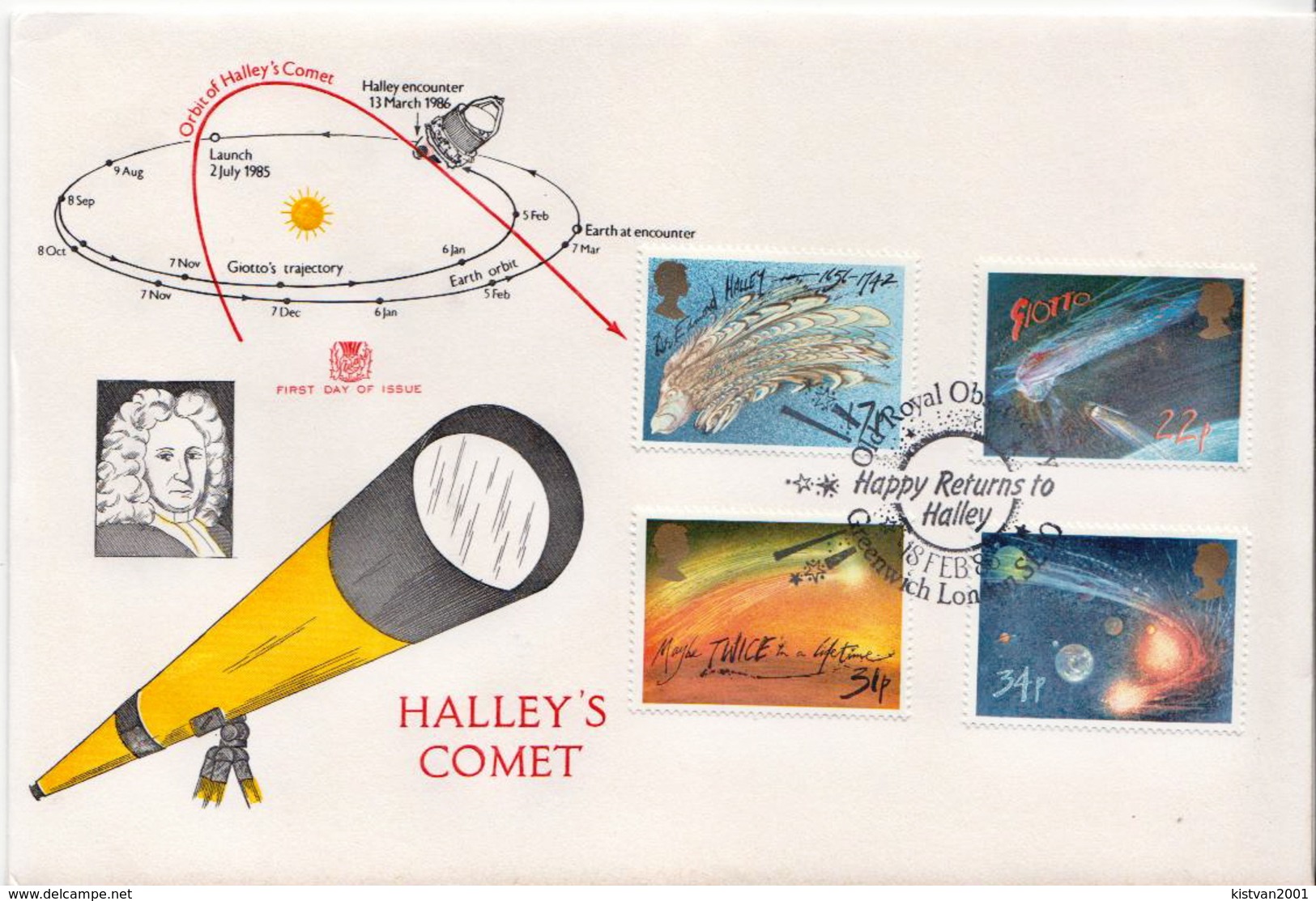 Great Britain Set On FDC - Astronomy