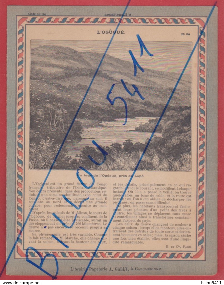 Protége Cahier Ancien La France Coloniale . CONGO Français  ( L'OGÔOUE ) Prés De L'opé ; Vue De Lambaréné - Protège-cahiers