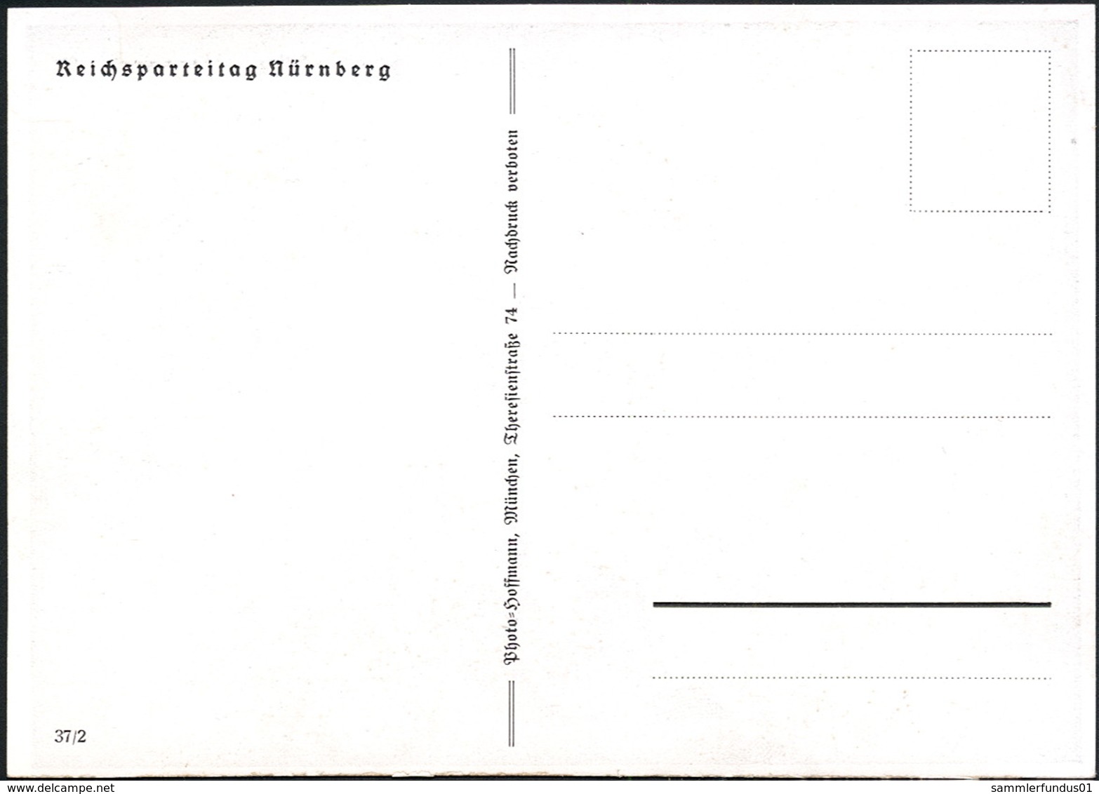 AK/CP Reichsparteitag Nürnberg 1934   Propaganda  Nazi  Ungel/uncirc. 1937    Erhaltung/Cond. 1-/ 2  Nr. 00578 - Guerra 1939-45