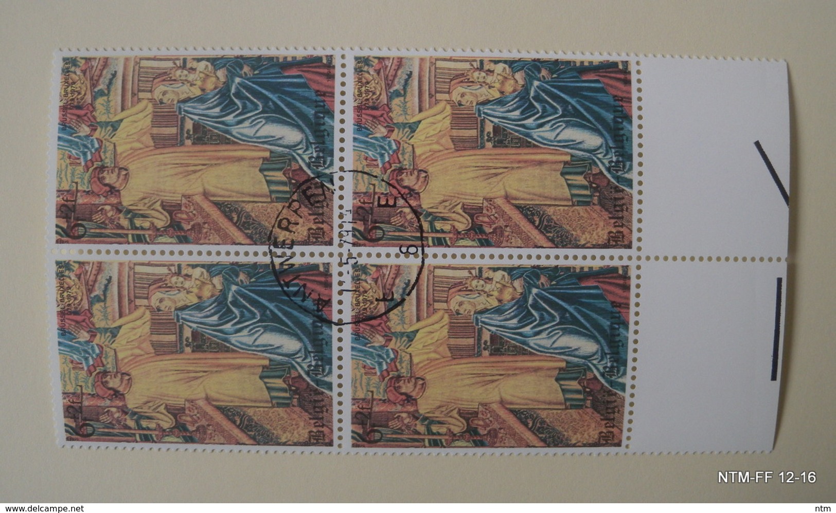 BELGIUM 1979  Millennium Brussel tapijtweefkunst O.L.V. van de Zavel SG2559-62, OBP 1932-35, Blocks of 4, Precancelled.