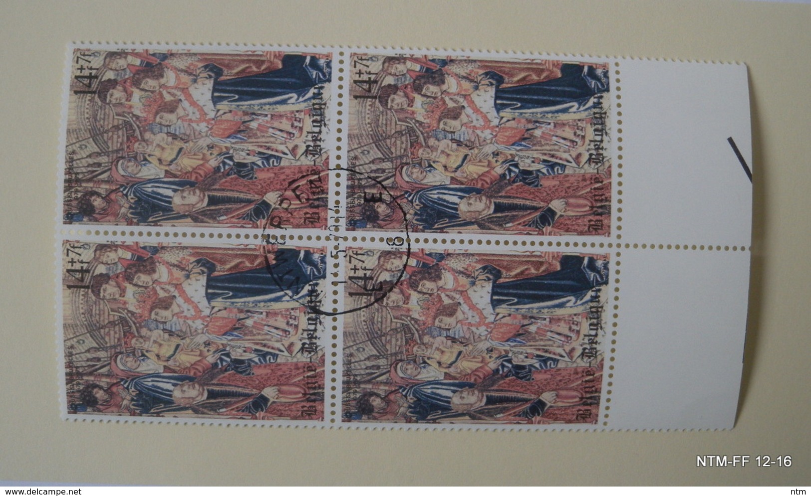 BELGIUM 1979  Millennium Brussel tapijtweefkunst O.L.V. van de Zavel SG2559-62, OBP 1932-35, Blocks of 4, Precancelled.