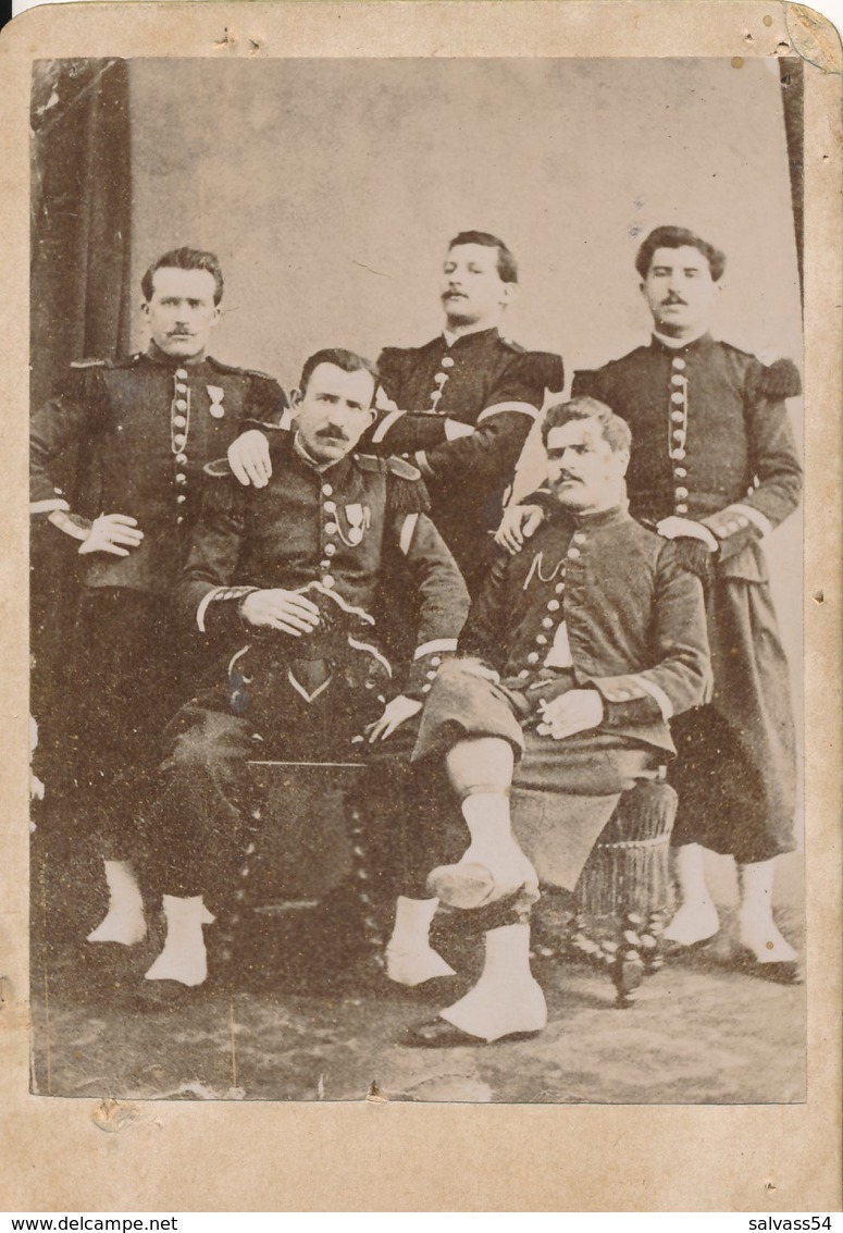 CDV Groupe De Militaire En Studio (Ca 1870-1880) - Guerre, Militaire