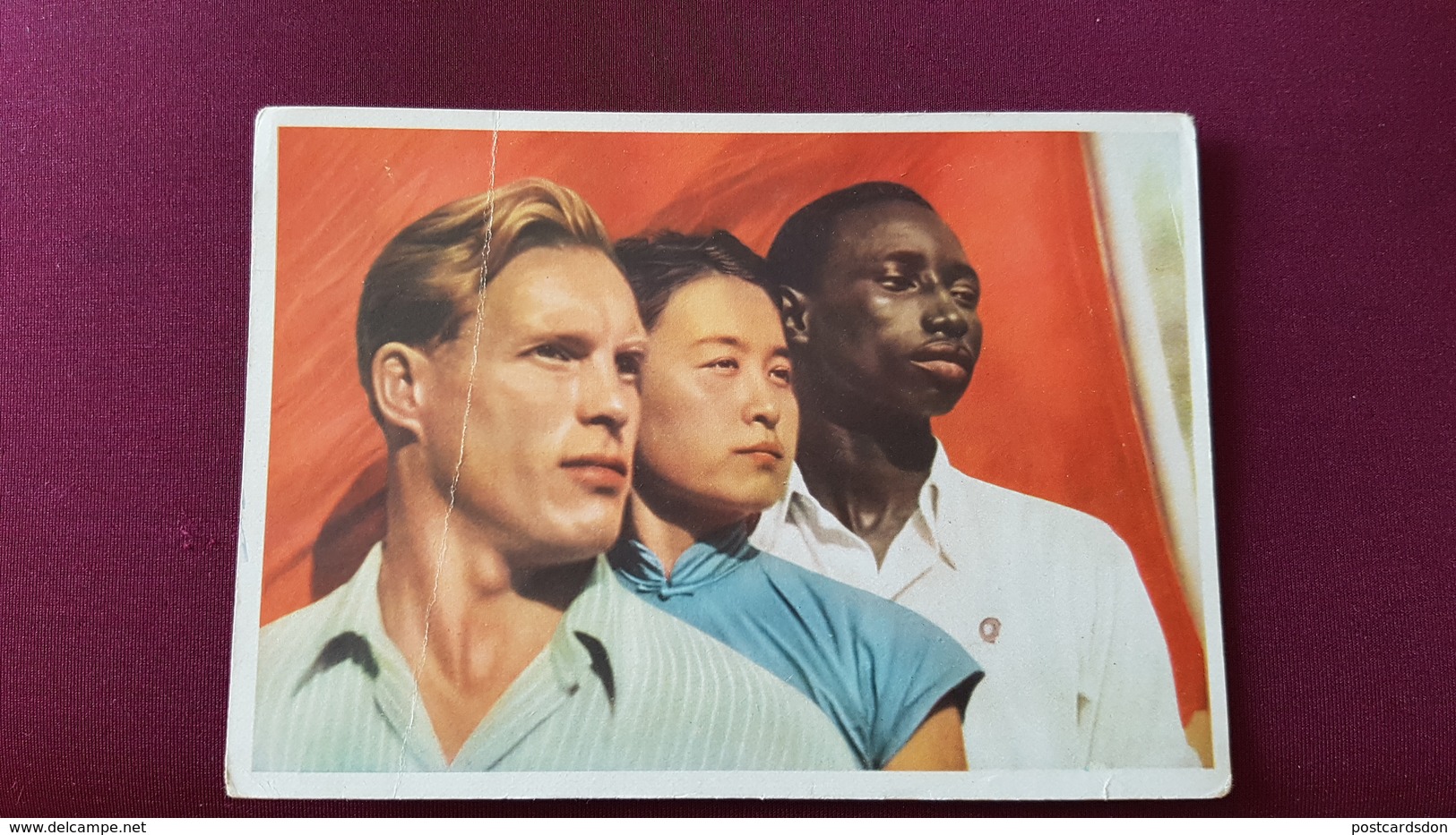 White Man, China Woman And Negro,  World Festival Of Youth And Students In Berlin  - Old Postcard 1951 - Other & Unclassified