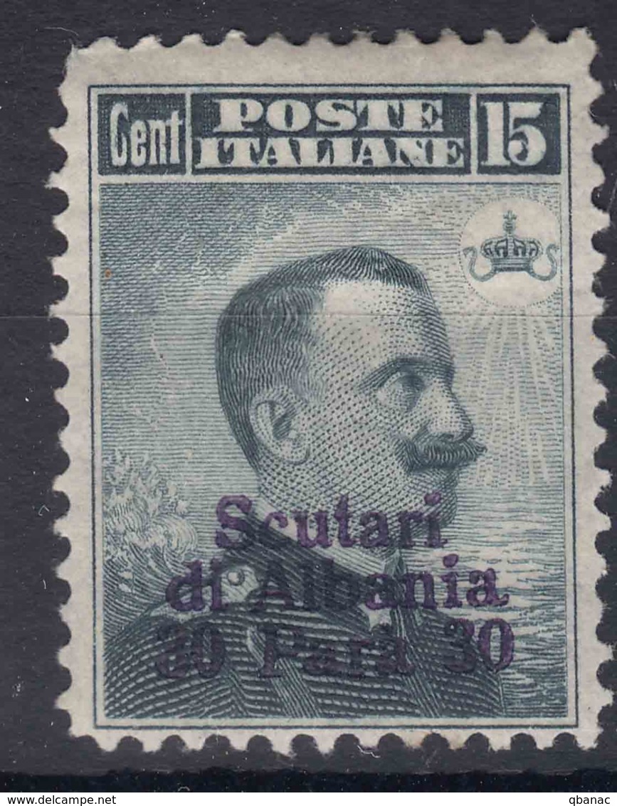 Italy Offices 1909 Scutari Albania Sassone#3 Mi#17 Mint Hinged - Albanien
