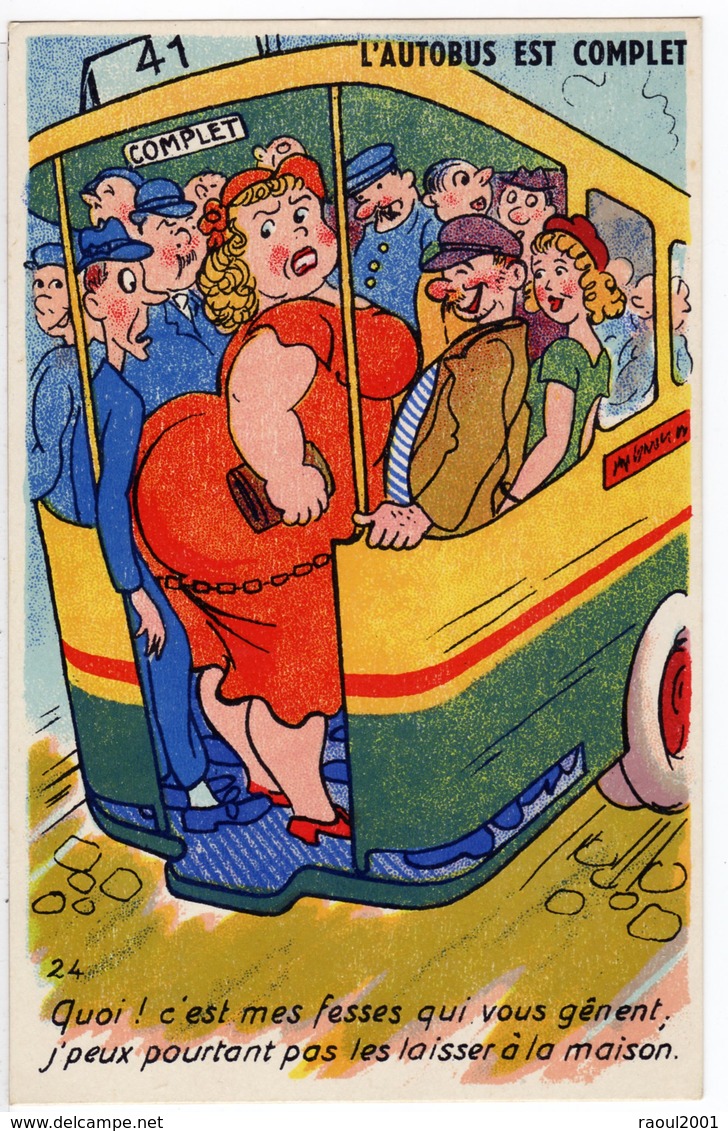 Autos Voitures Automobiles Cars - Carte Illustrée - Autobus Car Autocar Bus - Toerisme