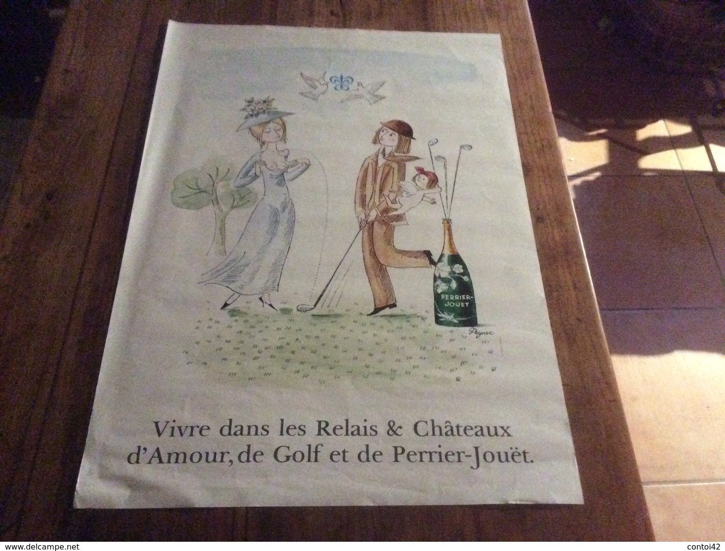 AFFICHE LES AMOUREUX DE PEYNET ILLUSTRATEUR PUBLICITE CHAMPAGNE PERRIER JOUET SPORT CLUBS DE GOLF ANGELOT - Afiches