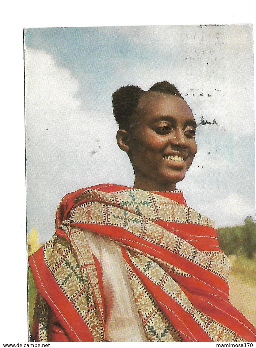 Afrique-RUANDA-URUNDI-Une Vue D'une Fille WATUSTI- -PUB.Collection AMORA-TIMBRE-Obliteration-1961 - Ruanda- Urundi
