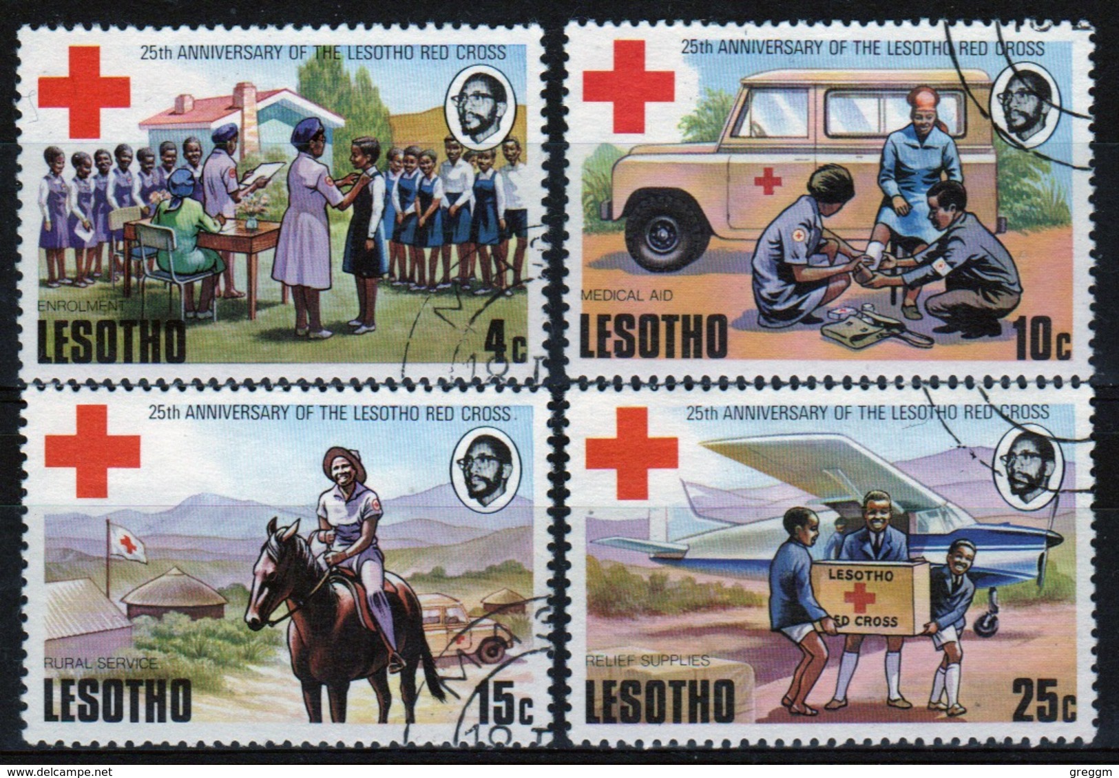 Red Cross Lesotho 1976 Set Of Stamps Celebrating 25th Anniversary Of Lesotho Red Cross. - Red Cross