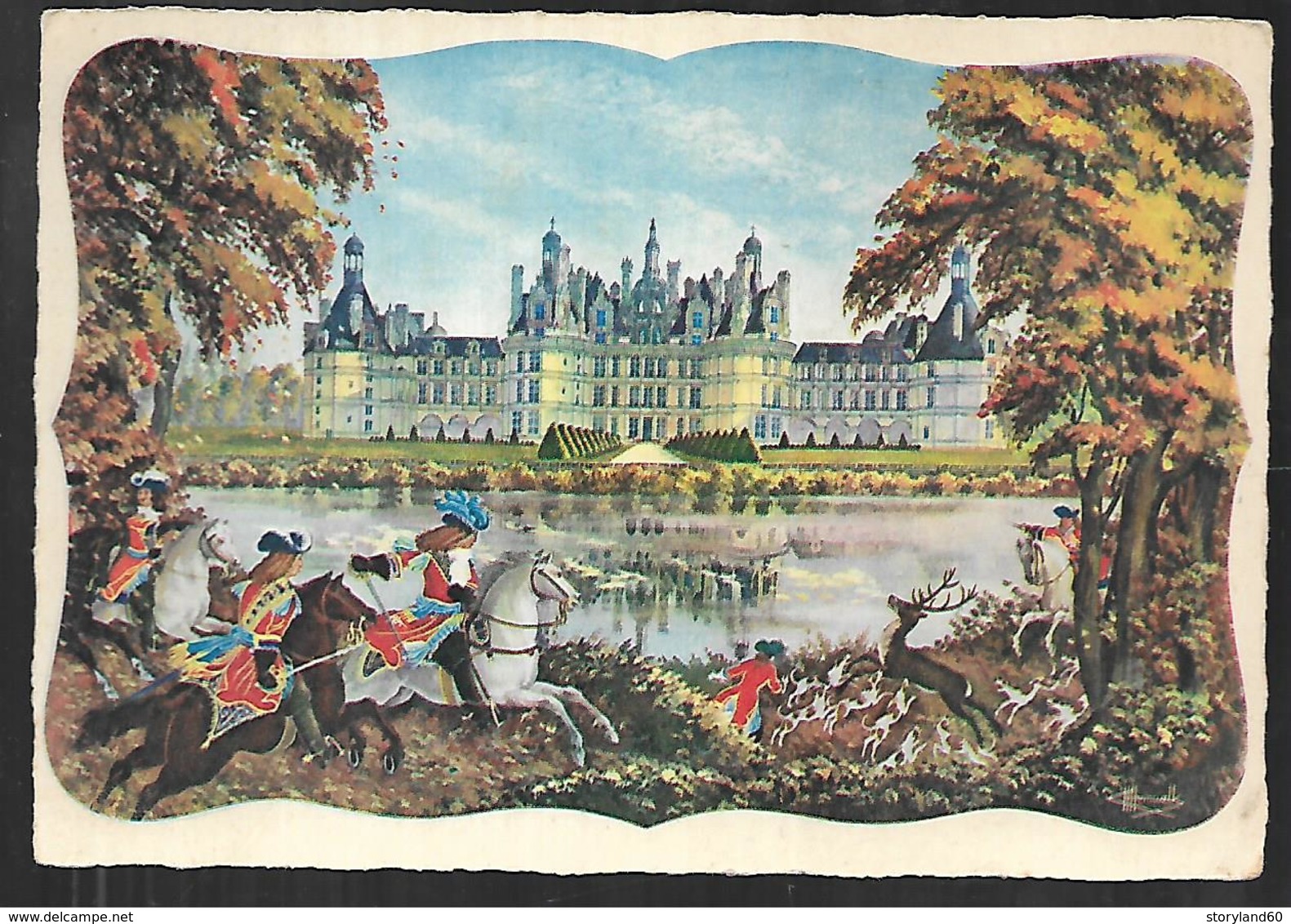 Cpm 4119652 Chambord (scène De Chasse Royale Devant Le Chateau) - Chambord