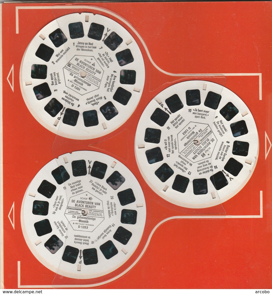 VIEW MASTER 21 Driedimensionale Kleurenfototo's BLACK BEAUTY GAF VIEW MASTER. 1973, Boekje Incl 3 Schijfjes - Visionneuses Stéréoscopiques