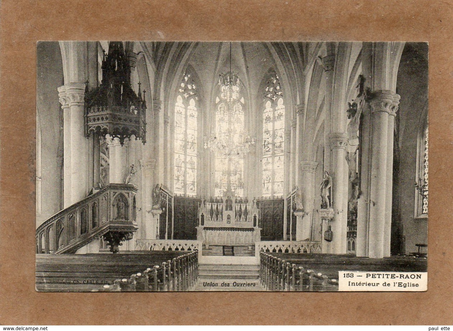 CPA - PETITE-RAON (88) - Aspect De L'intérieur De L'Eglise En 1913 - Autres & Non Classés