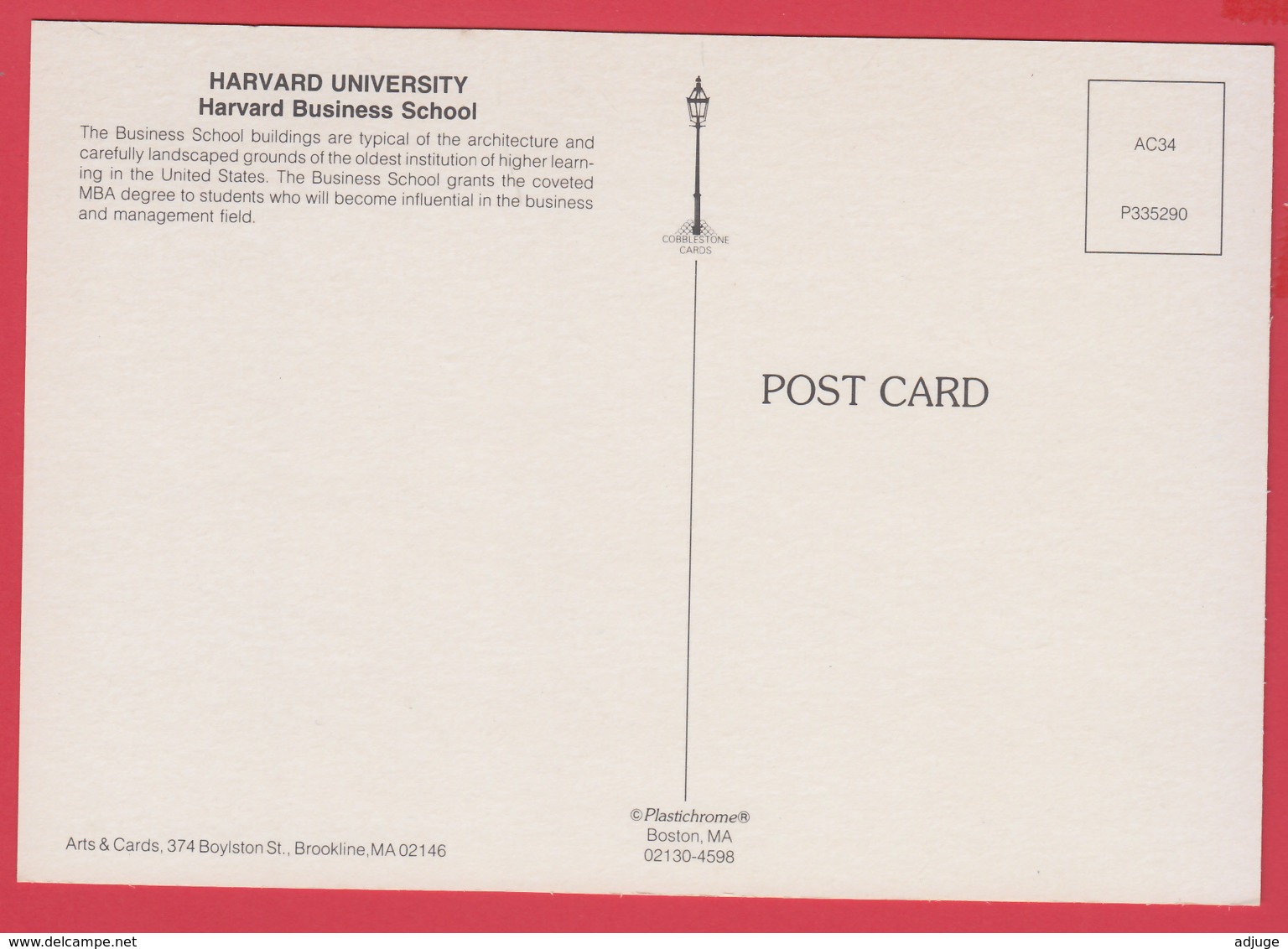 HARVARD UNIVERSITY - Harvard Business School ** 2 SCANS - Boston