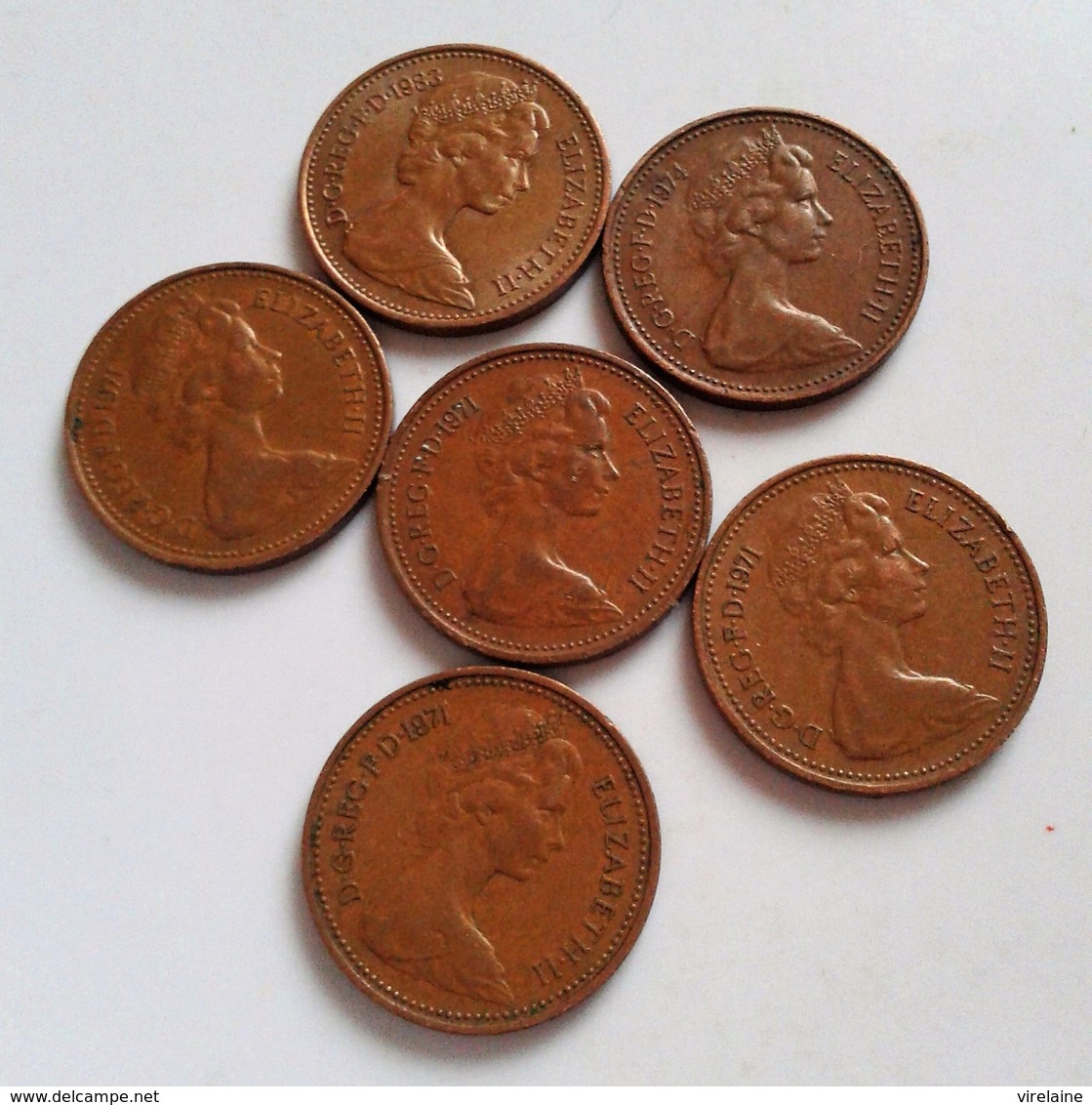 GRANDE BRETAGNE 1 NEW PENNY (6 Piéces  1971- 1974 -1983)  (B07 24) - 1 Penny & 1 New Penny