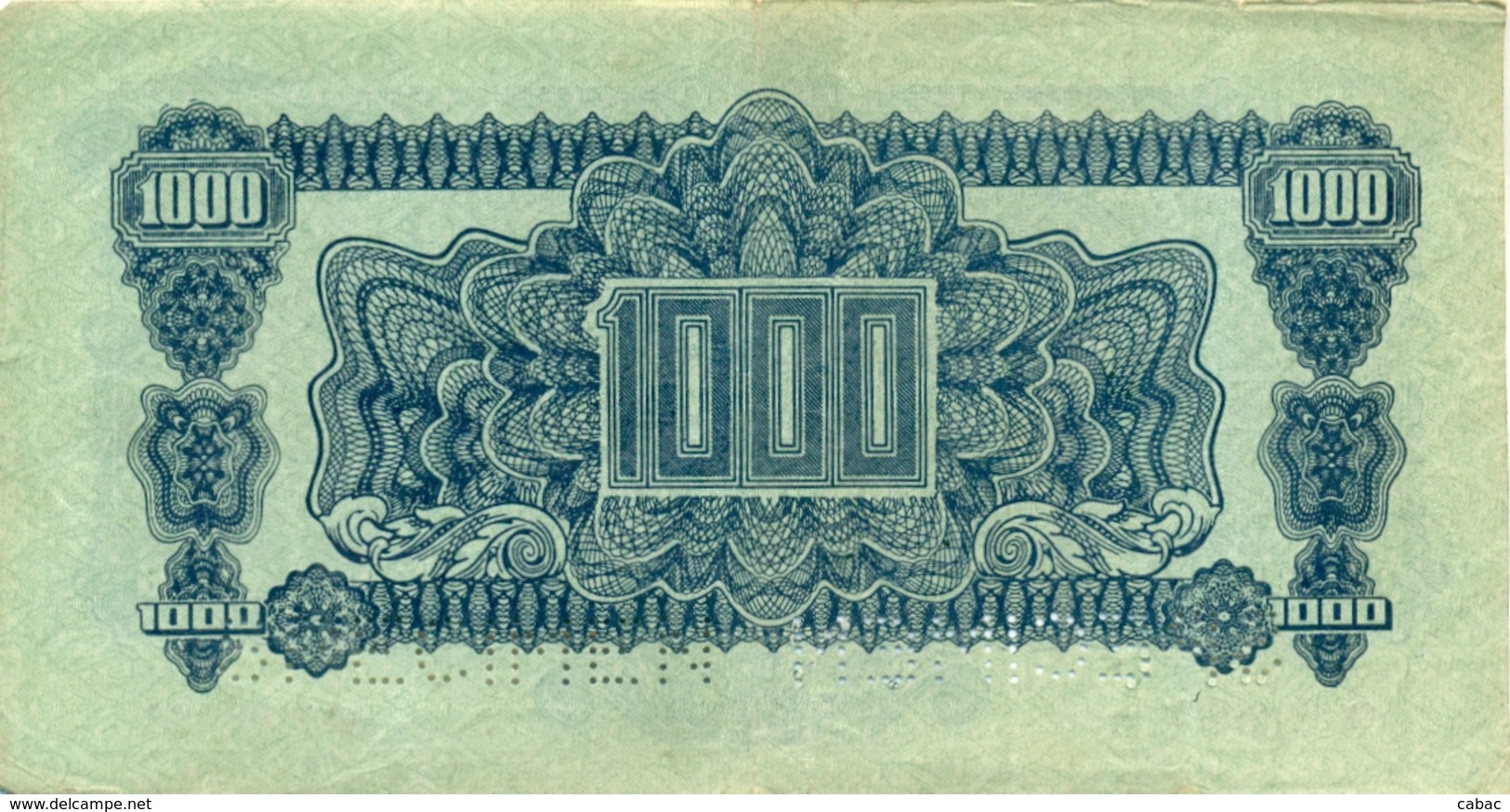 Czechoslovakia, 1000 Korun, SPECIMEN, 1944, CK, Occupation, Ww2, Banknote, Czech, Slovakia, Bohemia, Moravia - Tchécoslovaquie