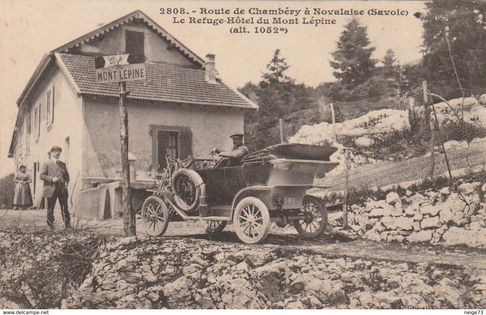 Carte Postale Ancienne De La Savoie - Route De Chambéry à Novalaise - Le Refuge-Hôtel Du Mont Lépine - Joli Plan D'autom - Sonstige & Ohne Zuordnung