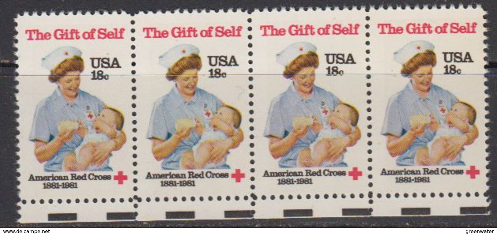 USA 1981 The Gift Of Self / Red Cross 1v (strip Of 4) ** Mnh (41802C) - Ongebruikt