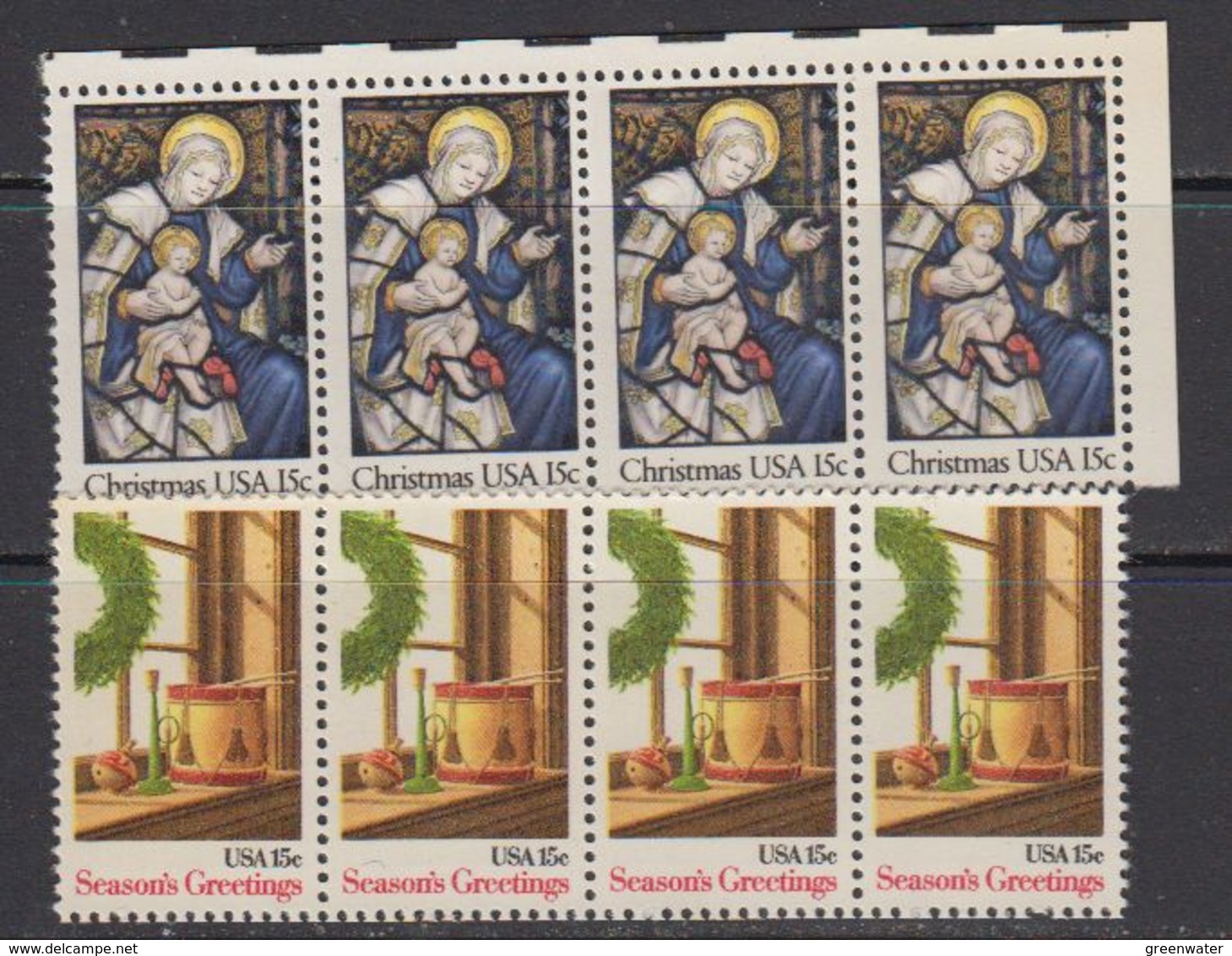 USA 1980 Christmas 2v (strip Of 4) ** Mnh (41802F) - Ongebruikt