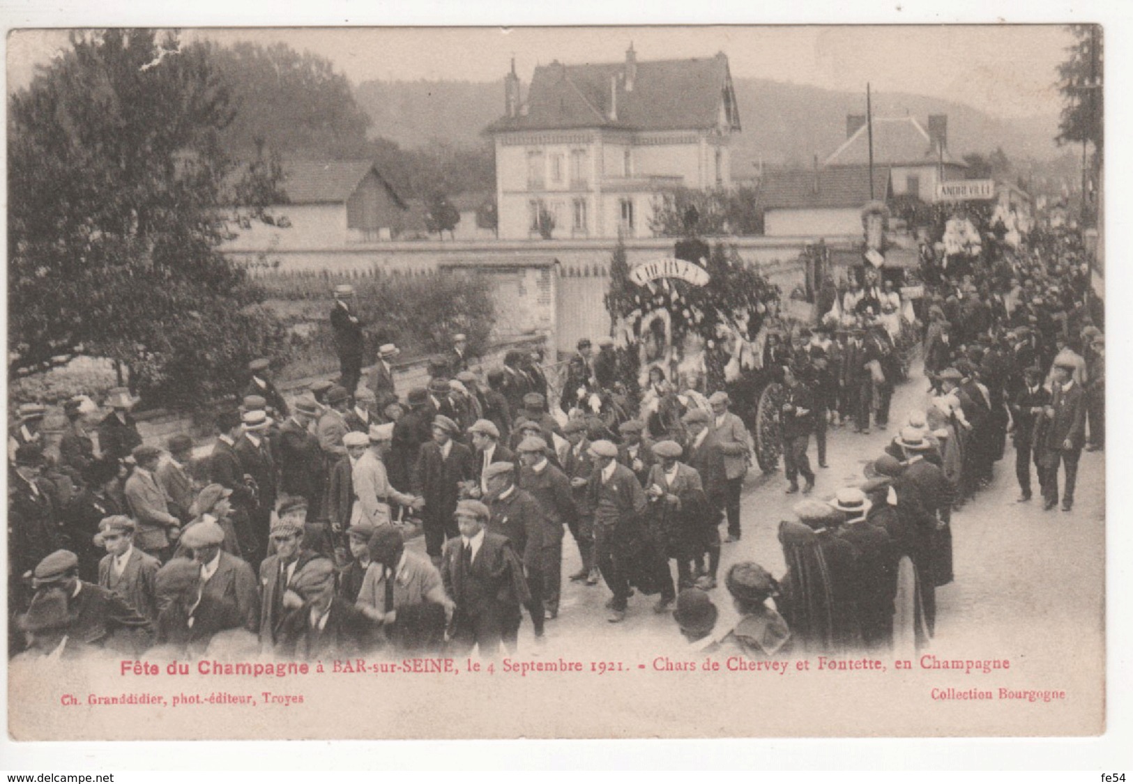 ° 10 ° BAR SUR SEINE ° Char De CHERVEY Et FONTETTE ° Fête Du Champagne Le 4 Septembre 1921 ° Collection Bourgogne ° - Bar-sur-Seine