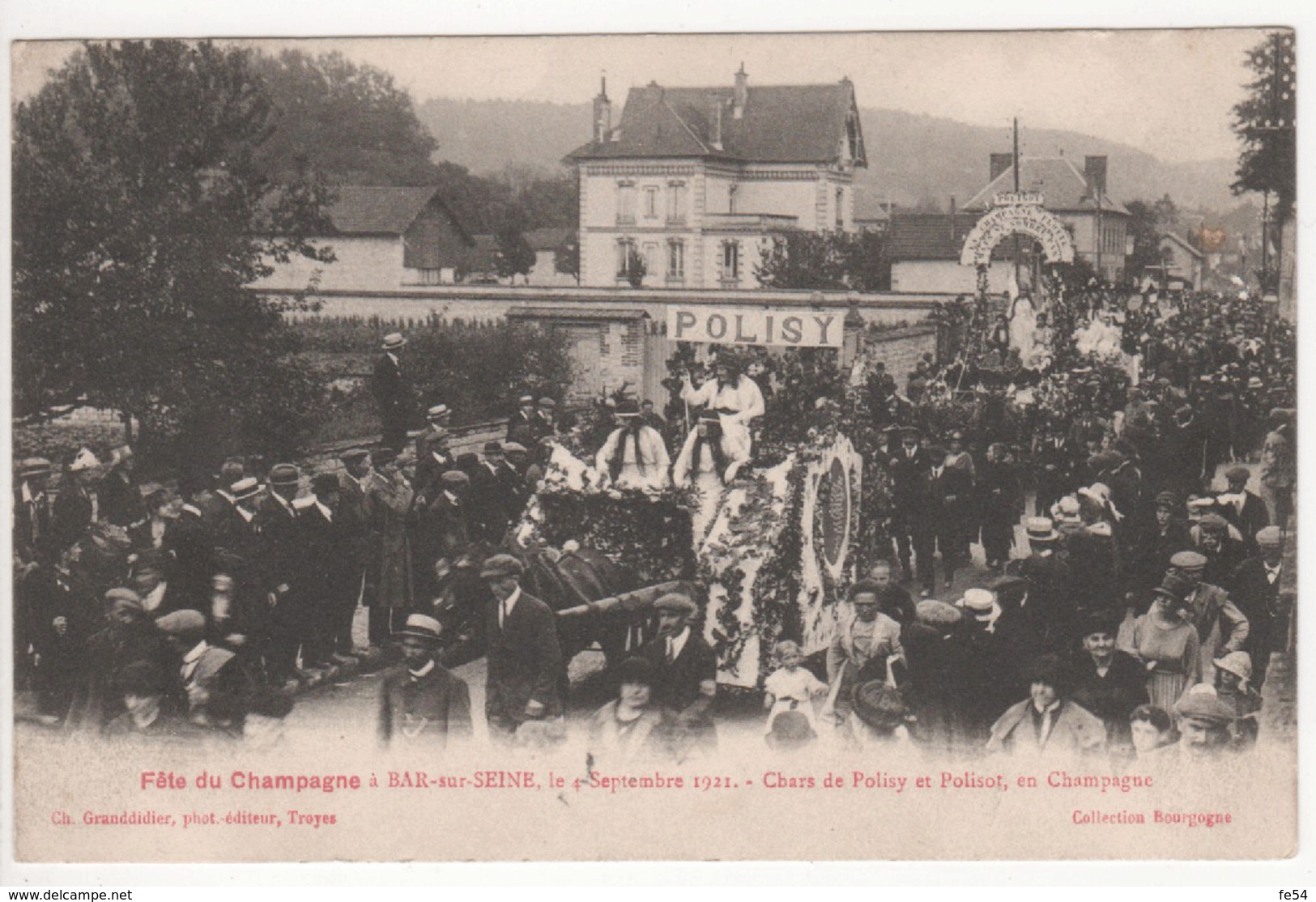 ° 10 ° BAR SUR SEINE ° Char De Polisy Et Polisot ° Fête Du Champagne Le 4 Septembre 1921 ° Collection Bourgogne ° - Bar-sur-Seine