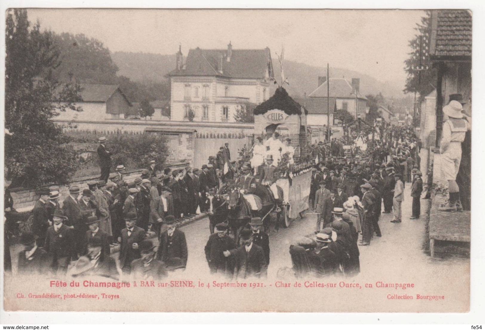 ° 10 ° BAR SUR SEINE ° Char De Celles Sur Ource ° Fête Du Champagne Le 4 Septembre 1921 ° Collection Bourgogne ° - Bar-sur-Seine