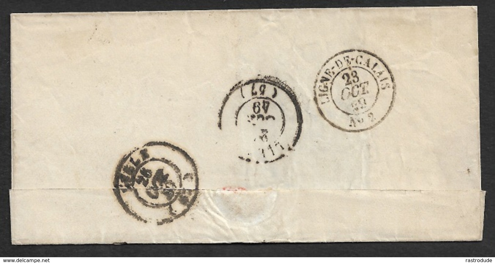 1849 - LSC - PARIS A LILLE  - C.à.d Ambulant LIGNE DE CALAIS Nº 2 28 OCT 49 - 1849-1876: Période Classique