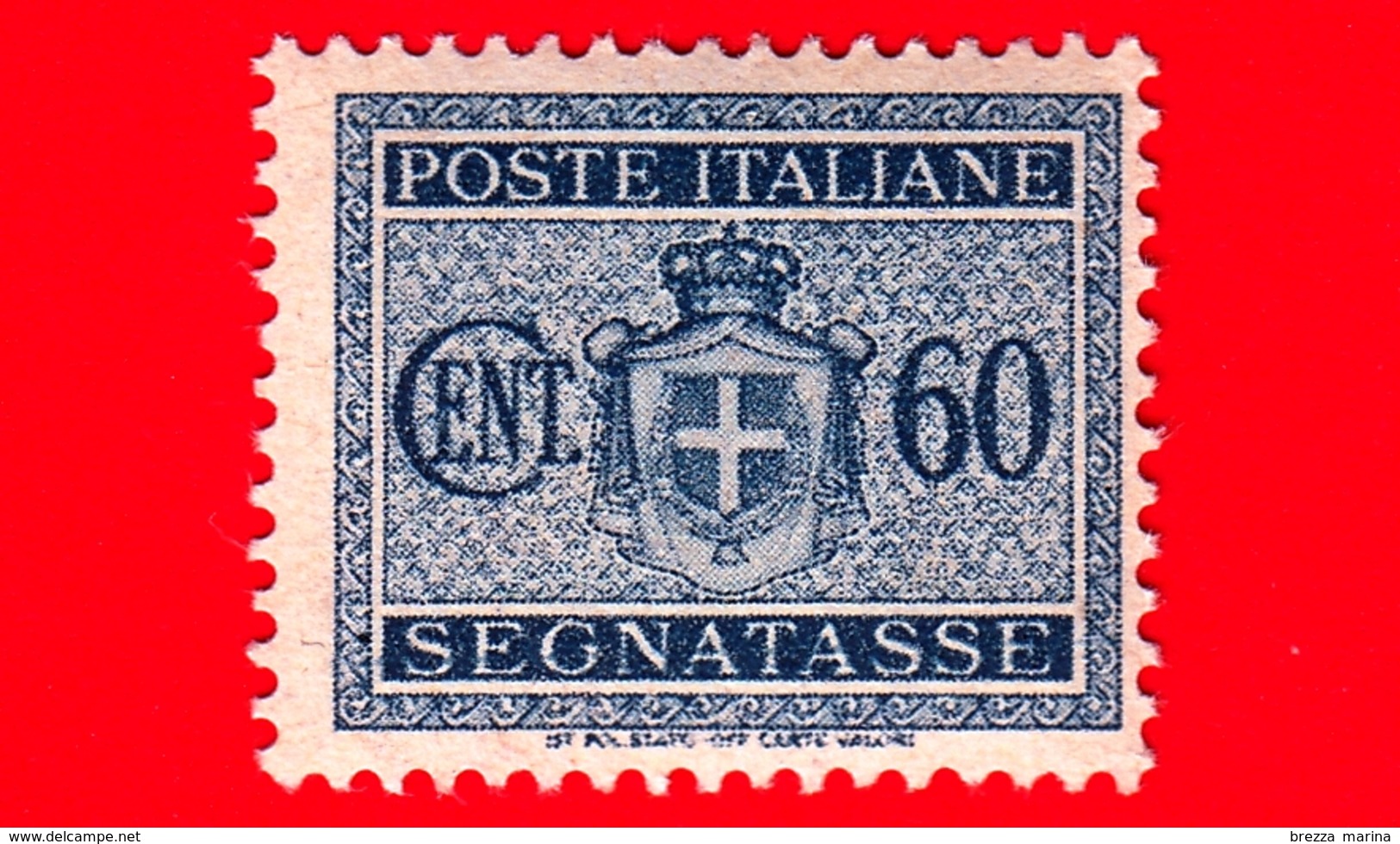 Nuovo - MNH - ITALIA - 1945 - Stemma Senza Fasci, Filigrana Ruota - Segnatasse - 60 Cent. - Portomarken