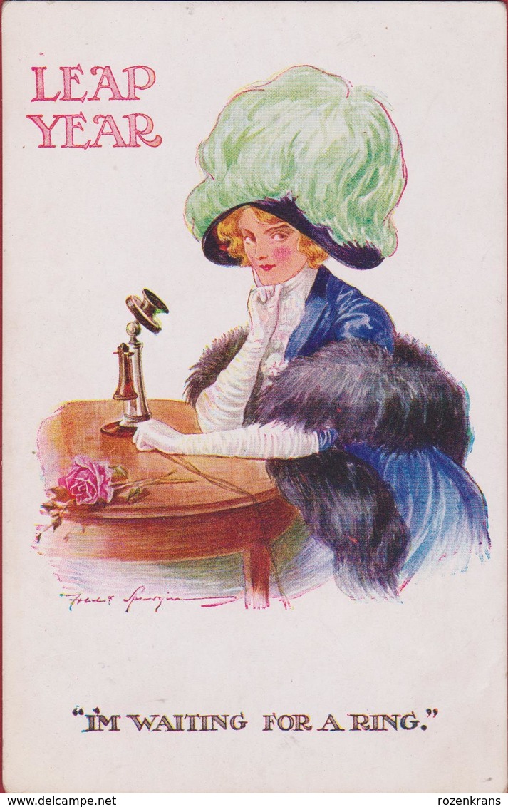 Girl Lady With Hat Belle Epoque Jugendstil Art Nouveau Illustrator Fred Spurgin Hoed Chapeau - Spurgin, Fred