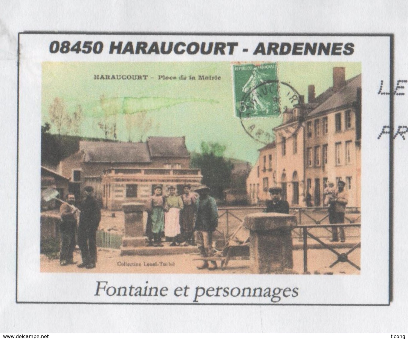 HARAUCOURT ARDENNES - FONTAINE ET PERSONNAGES, PAP ENTIER POSTAL 2008, VOIR LES SCANNERS - Autres & Non Classés