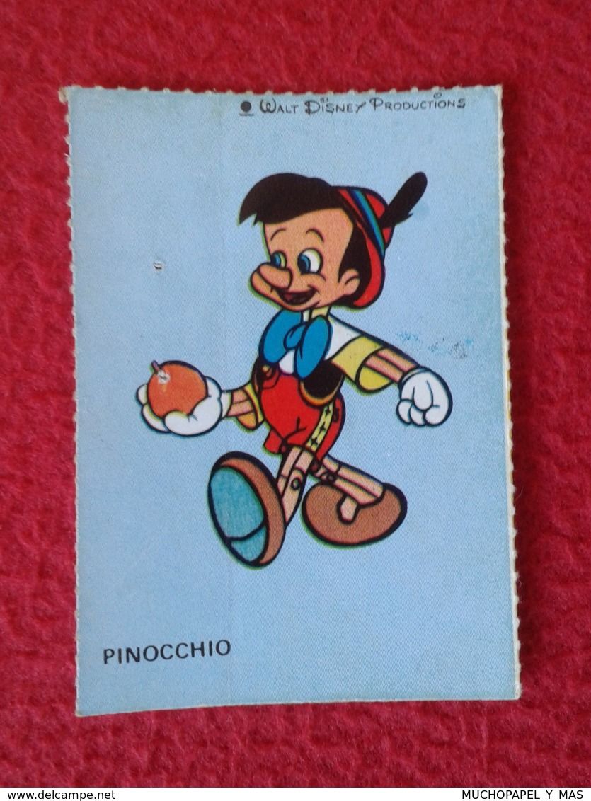 SPAIN ESPAGNE.ANTIGUO OLD CROMO ESTAMPA WALT DISNEY PRODUCTIONS COLLECTIBLE CARD CARICATURA CARTOON PINOCHO PINOCCHIO - Otros & Sin Clasificación