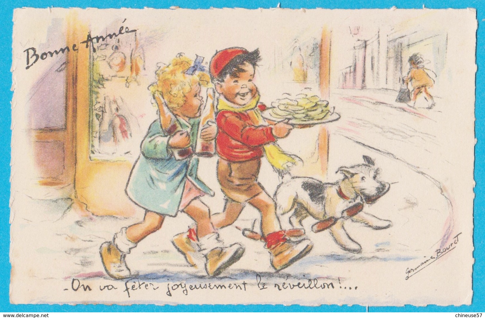 Bouret Bonne Année On Va Feter Joyeusement Le Réveillon!... Datée 1952 - Bouret, Germaine