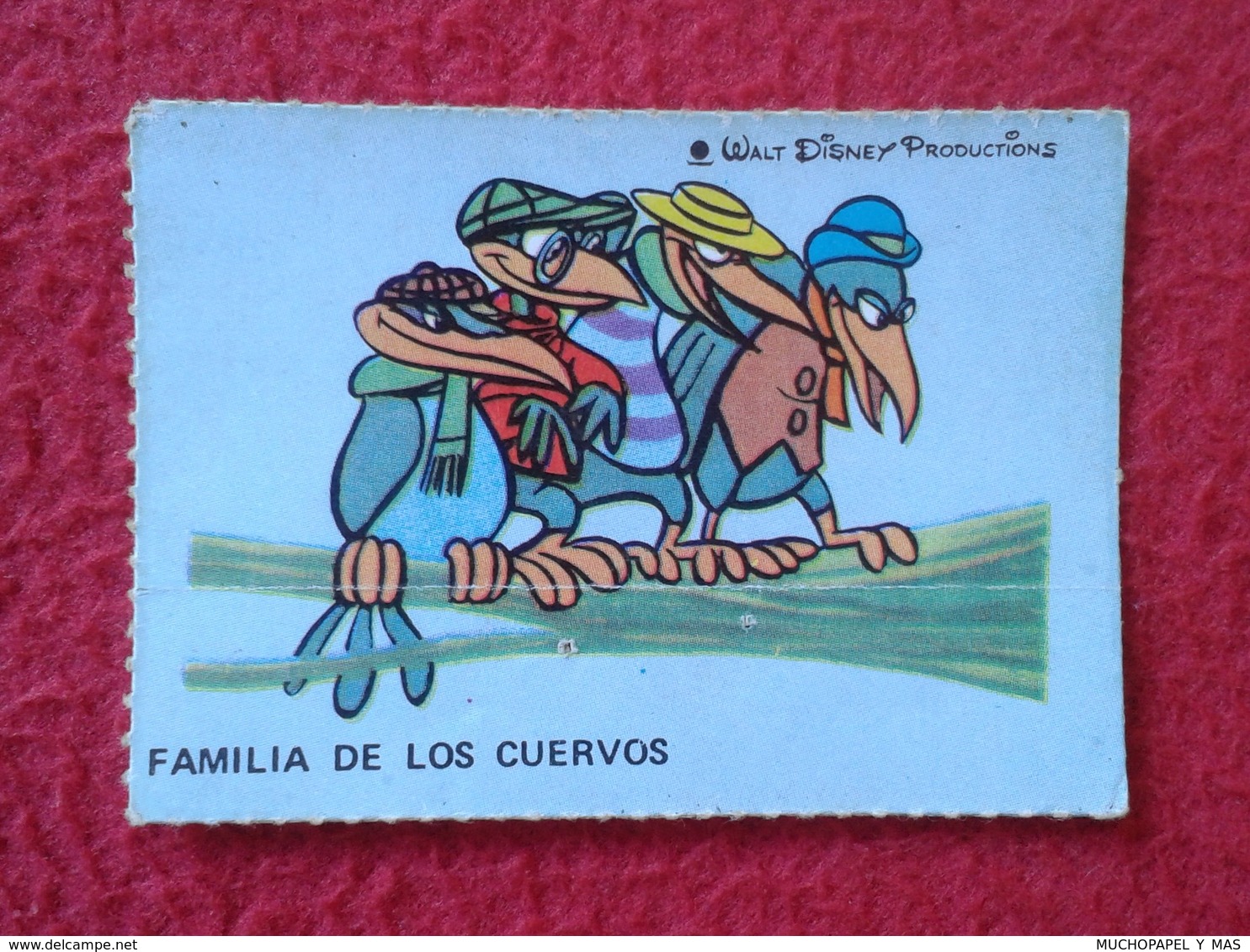 SPAIN ESPAGNE.ANTIGUO OLD CROMO ESTAMPA WALT DISNEY PRODUCTIONS COLLECTIBLE CARD FAMILIA DE LOS CUERVOS CROWS RAVEN VER - Otros & Sin Clasificación