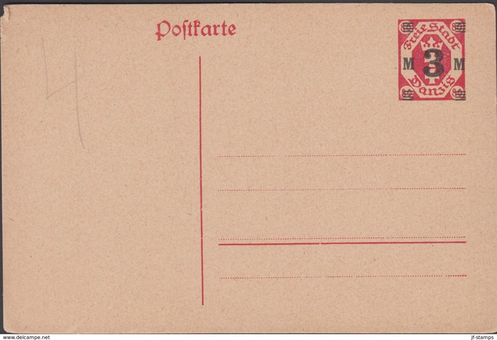 1922. Postkarte. 3 M/80 Pf. () - JF310370 - Postwaardestukken