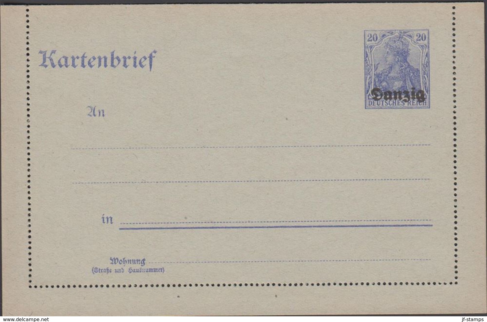 1920. Kartenbrief. 20 Pf. Germania () - JF310371 - Entiers Postaux