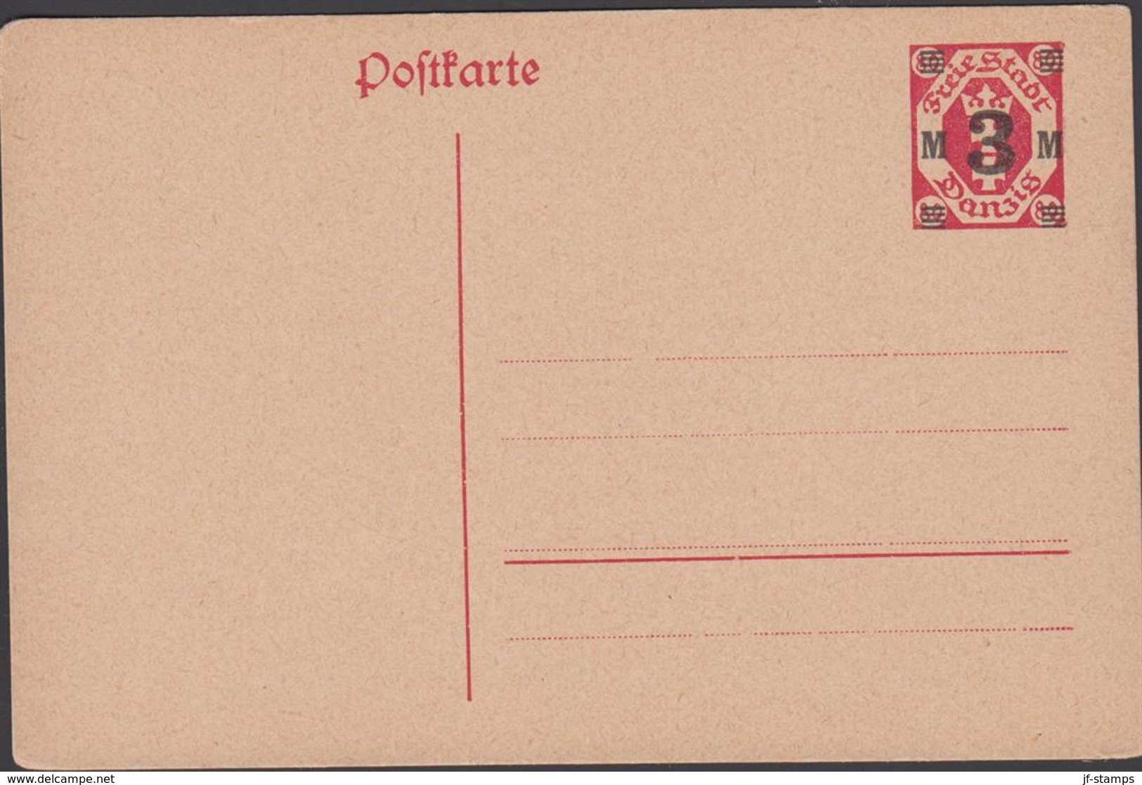 1922. Postkarte. 3 M/80 Pf. () - JF310372 - Postal  Stationery