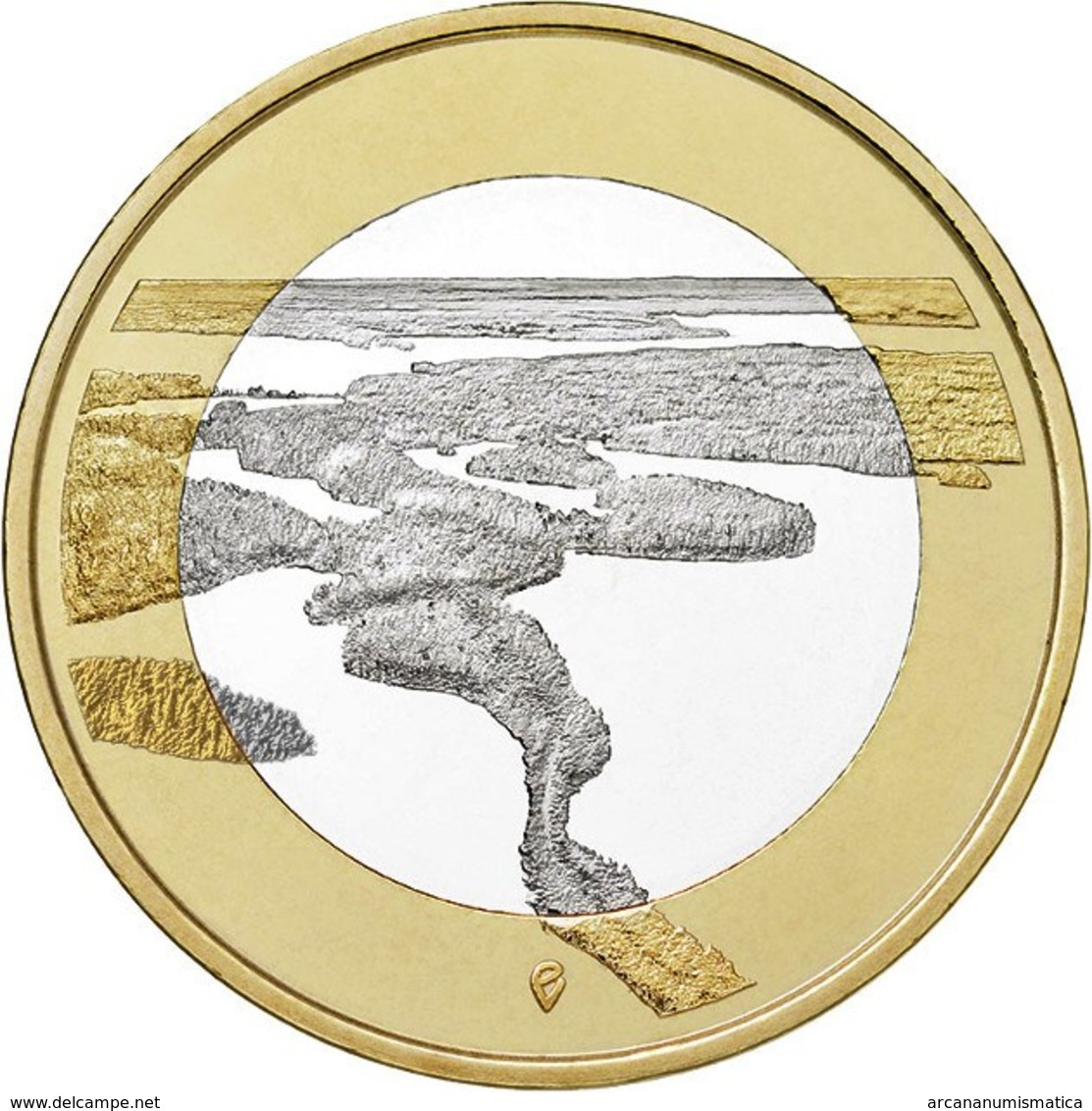 FINLANDIA  5€ 2.018  2018  Bimetálica "Paisajes Nacionales – Punkaharju"  SC/UNC T-DL-12.262 - Finlandía