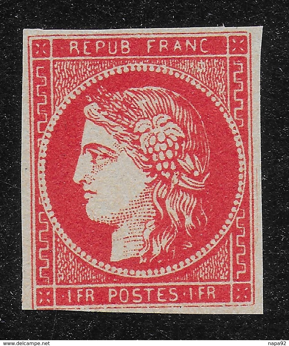 FRANCE 1849 YT 7 - 1F VERMILLON - COPIE/FAUX - 1849-1850 Ceres