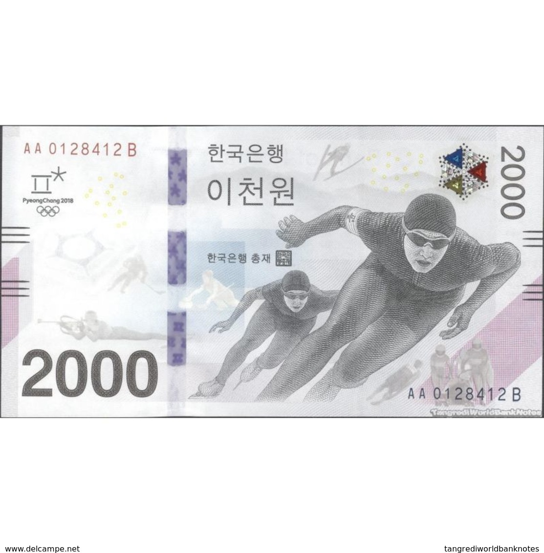 TWN - SOUTH KOREA NEW - 2000 2.000 Won 2018 Winter Olympic Games Pyeong Chang 2018 - AA XXXXXXX B UNC - Corea Del Sud