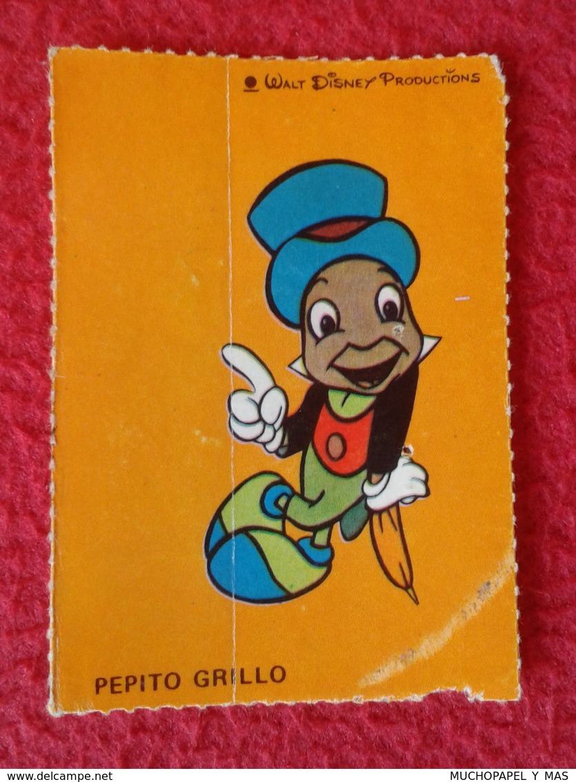 SPAIN ANTIGUO OLD CROMO ESTAMPA WALT DISNEY PRODUCTIONS COLLECTIBLE CARD CARICATURA CARTOON Jiminy Cricket PEPITO GRILLO - Otros & Sin Clasificación