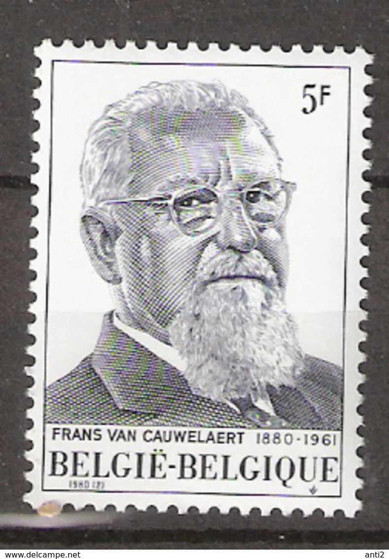 Belgium 1980 Frans Van Cauwelaert (1880-1861), Minister Of State And Writer, Mi 2016, MNH(**) - Unused Stamps