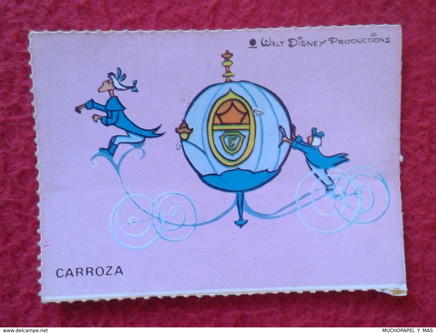 SPAIN ANTIGUO OLD CROMO ESTAMPA WALT DISNEY PRODUCTIONS COLLECTIBLE CARD CARICATURA CARTOON CARROZA CARRIAGE CARRUAJE VE - Otros & Sin Clasificación