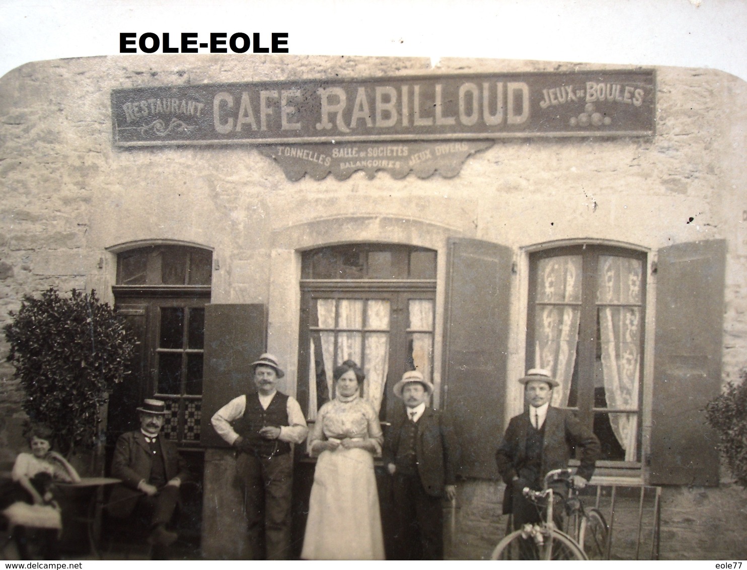 38 - CARTE PHOTO - RUY - Cafe - RABILLOUD - Place De La Fontaine - Restaurant - Devanture - Autres & Non Classés