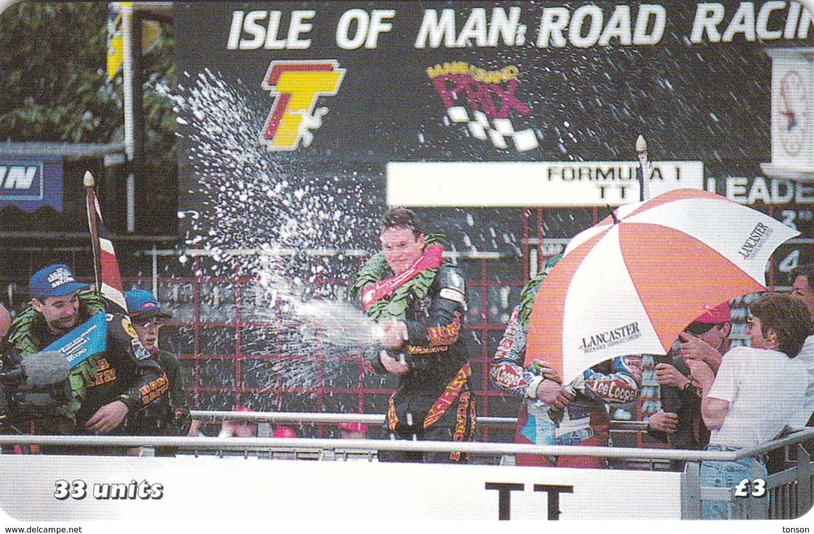 Isle Of Man, MAN 158, TT Racers 2000, Acclaim The Winner, 2 Scans . Mint, Card Number 0402 - Man (Eiland)