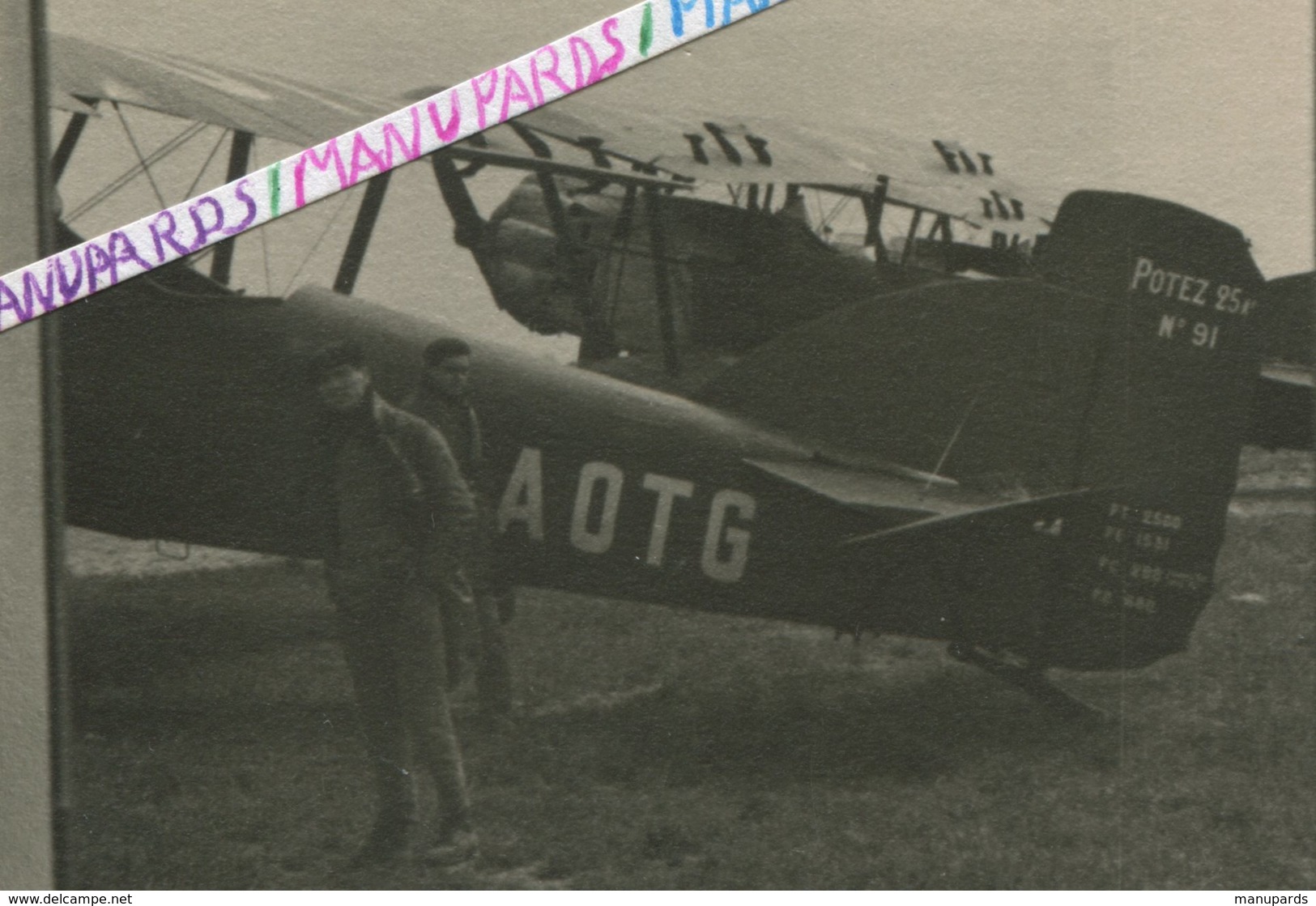 2 CARTE PHOTOS / AVION POTEZ 25 A2 / N°91 / F-AOTG / AMBÉRIEU EN BUGEY ??? PHOTO