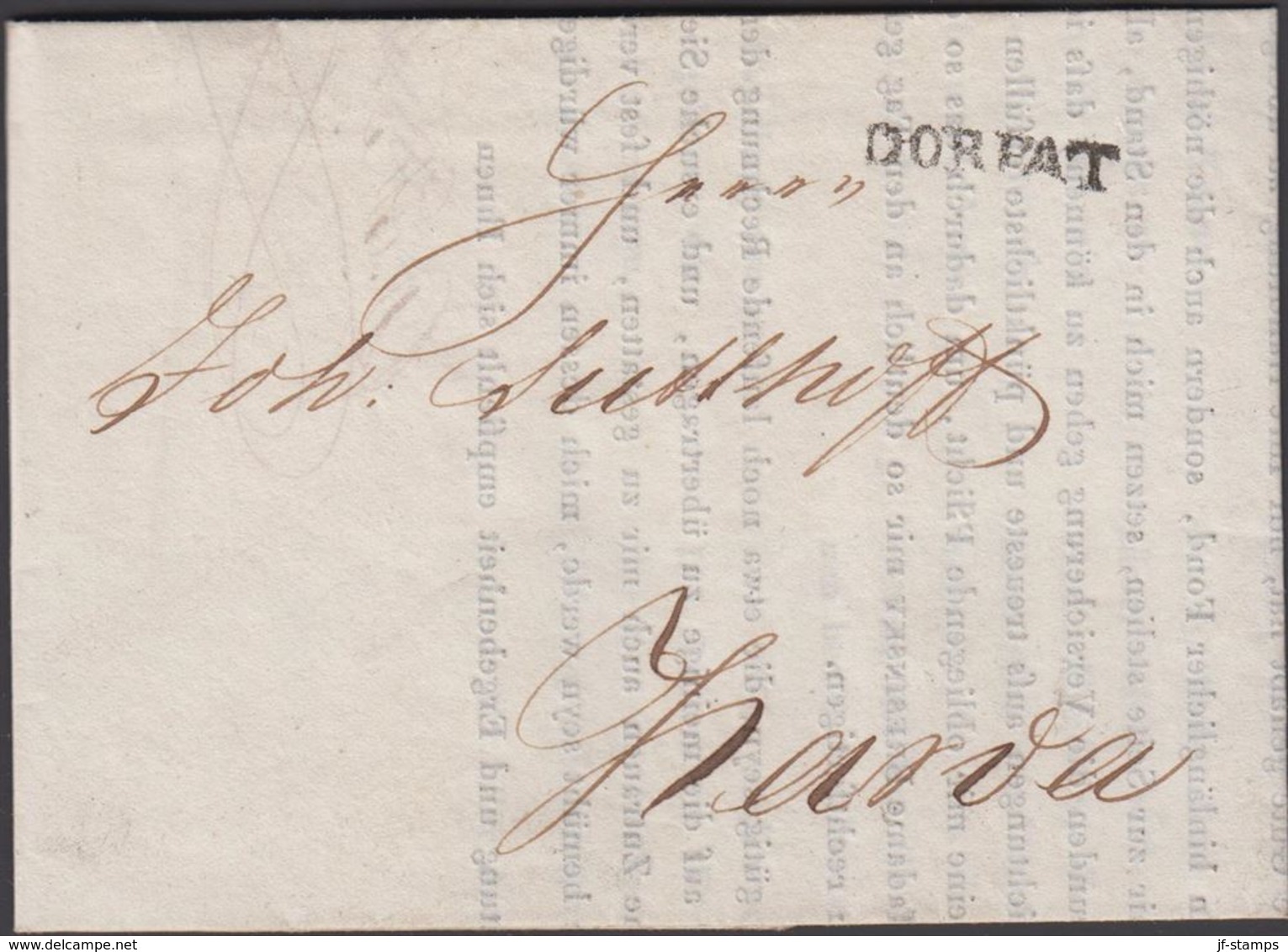 1817. Cover From Dorpat To Narva, Estonia Dated 1. Julius 1817. Cart.no. 9. Liniecanc... () - JF300546 - Estland