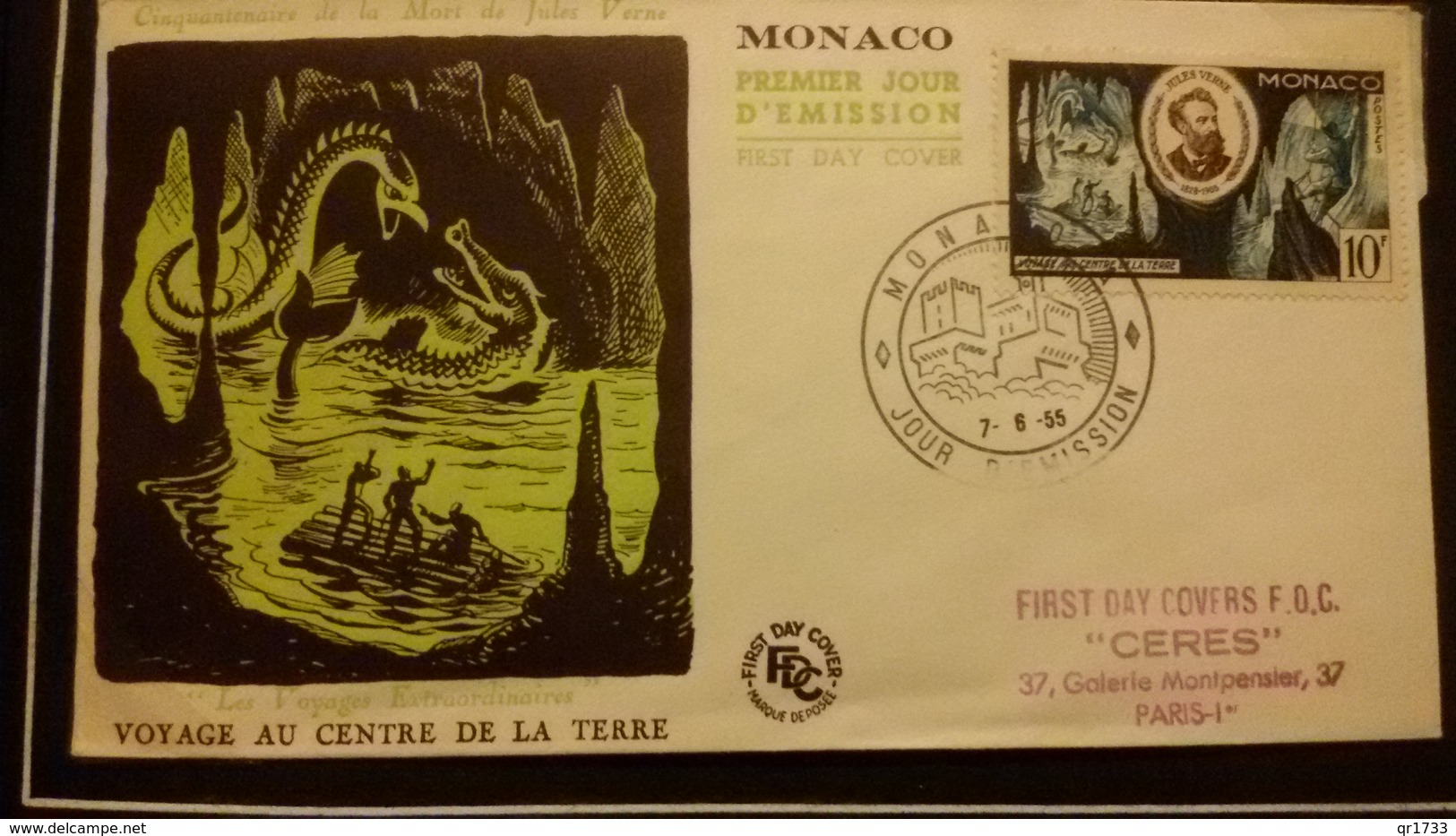 1°  Jour.d'émission..FDC ..MONACO .CINQUANTENAIRE DE  LA MORT  JULES  VERNE - Joint Issues